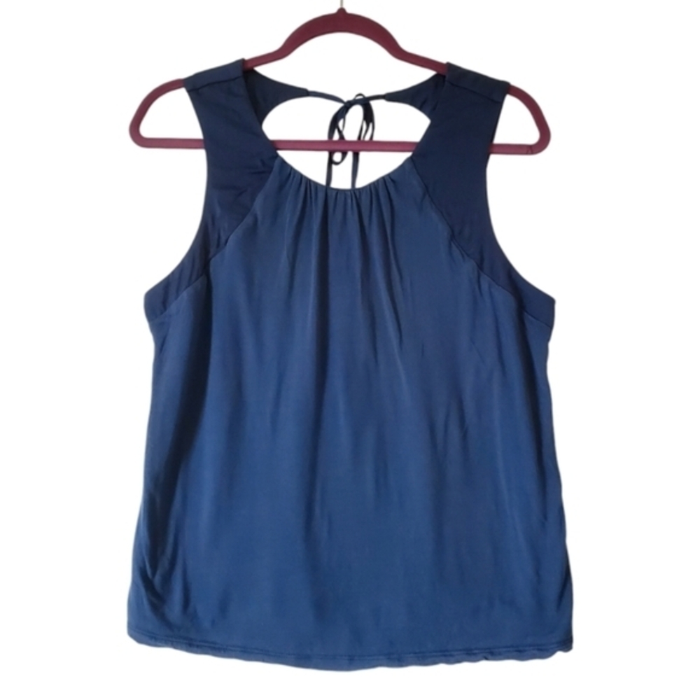Banana Republic Blue Rayon Lined‎ Tank Top Blouse Size Small Women